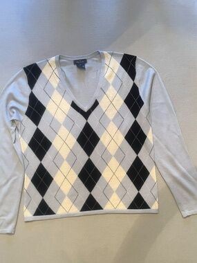 Façonnable 100% Merino Wool Argyle Sweater